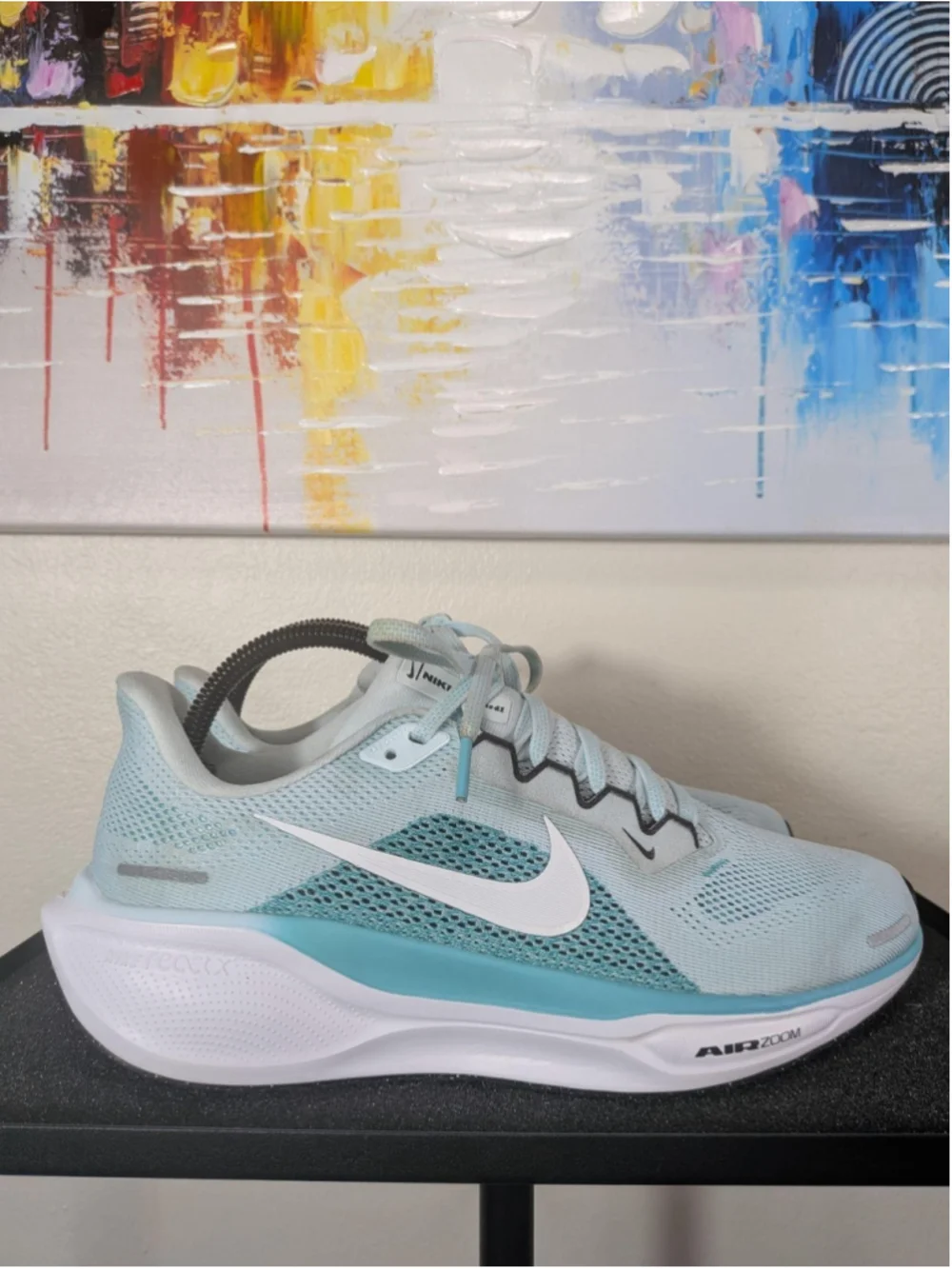 Nike Air Zoom Running Shoes Womens Size 9 Blue Low Top Mesh Sneakers FD2723-401